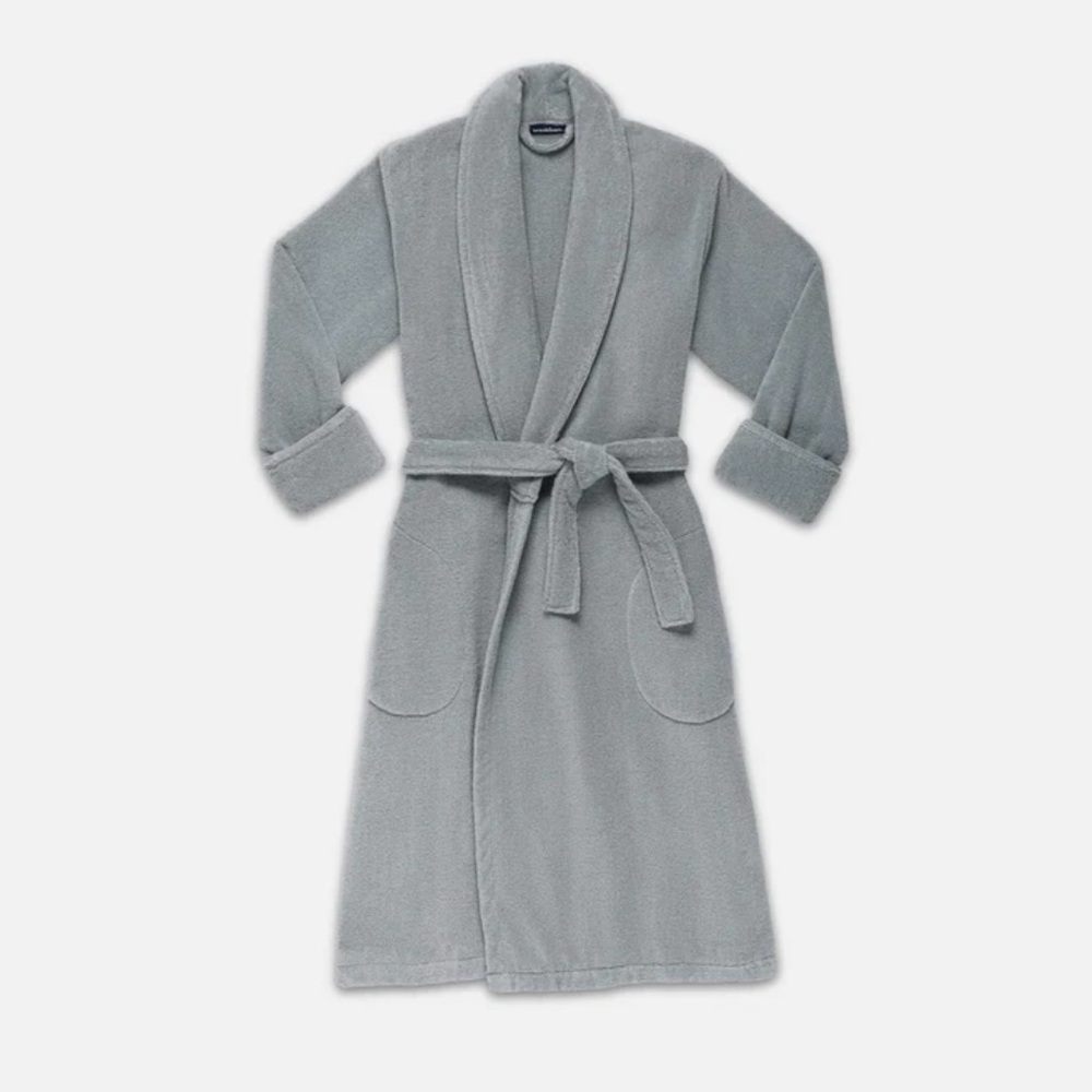 Brooklinen Robe Smoke Grey Super Plush Size XS Brand New Everything Shower